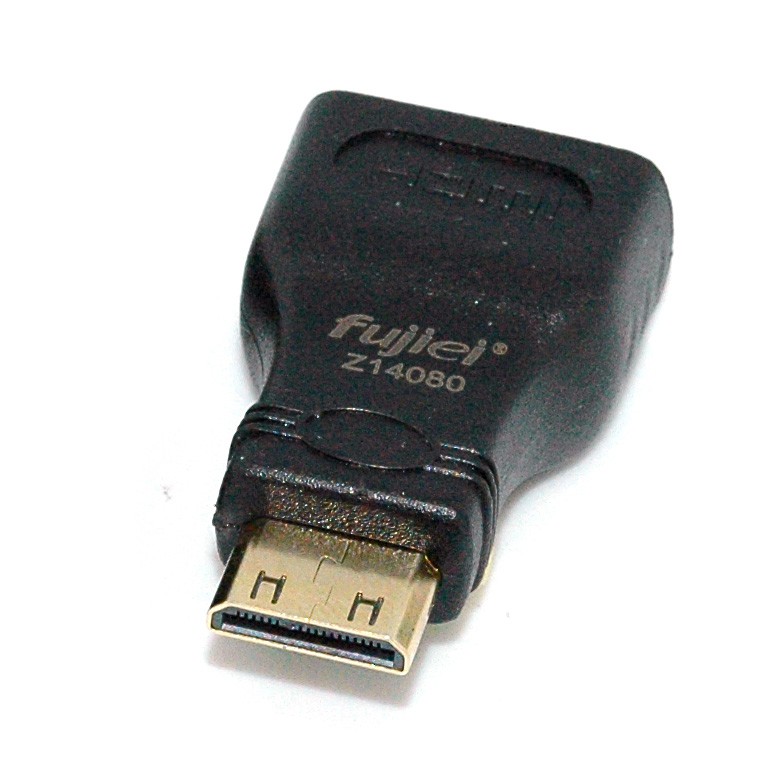 fujiei Mini HDMI(公)to HDMI(母)鍍金轉接頭/轉接器 1.4版 適用筆電 平板