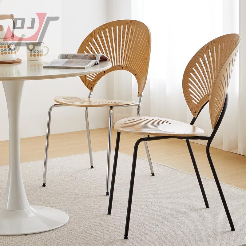 家具✐✸ins輕奢餐椅現代簡約家用餐廳客廳餐桌椅子靠背網紅貝殼椅扇貝椅