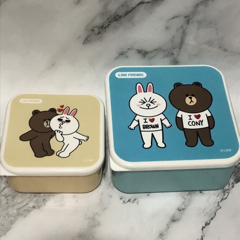 7 11 Line Friend 兔兔熊大方形保鮮盒午餐盒便當盒子母盒集點商品 蝦皮購物