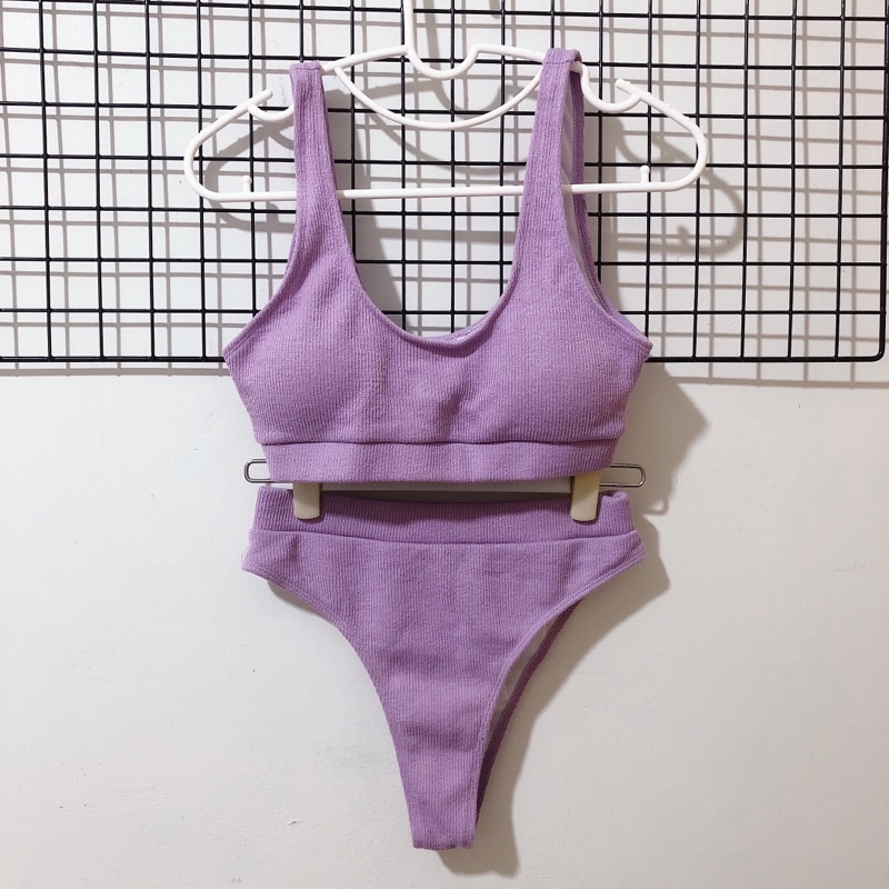 歐美紫色針織泳衣二手