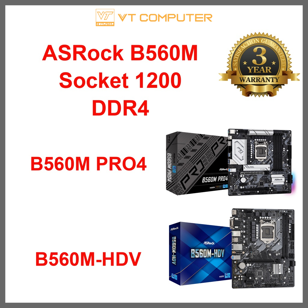 主板華擎 B560M Pro4 / HDV / DDR4 / Socket 1200 /