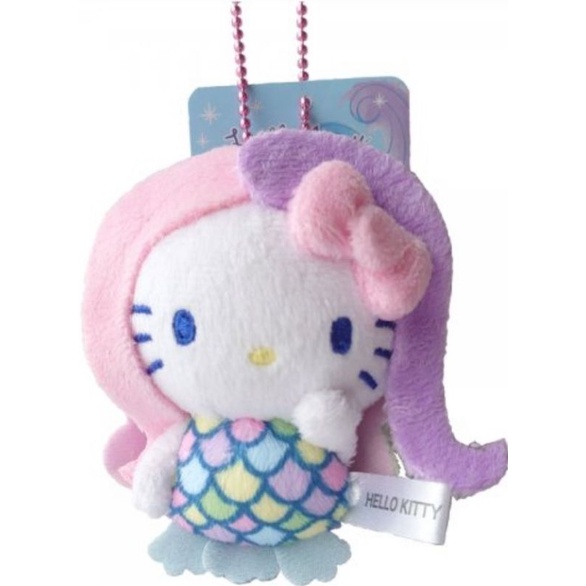 新品 日本正版 三麗鷗 凱蒂貓 Hello Kitty x Amabie 美人魚 妖怪 收藏 絨毛娃娃吊飾 有牌 現貨
