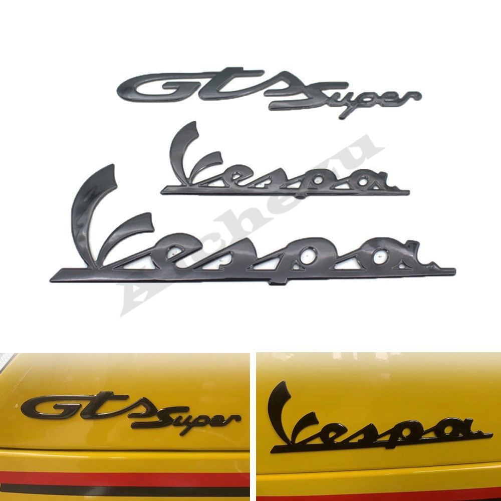 摩托車整流罩貼紙 3D貼花塑料徽標裝飾貼紙比亞喬 Vespa GTS250 300 Sprint 150 GTV LXV