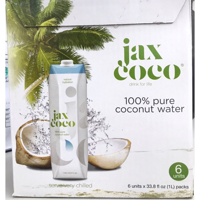 Costco 好市多代購 菲律賓Jax CoCo 100%天然青椰子水 #109022 椰子汁 1公升*6瓶