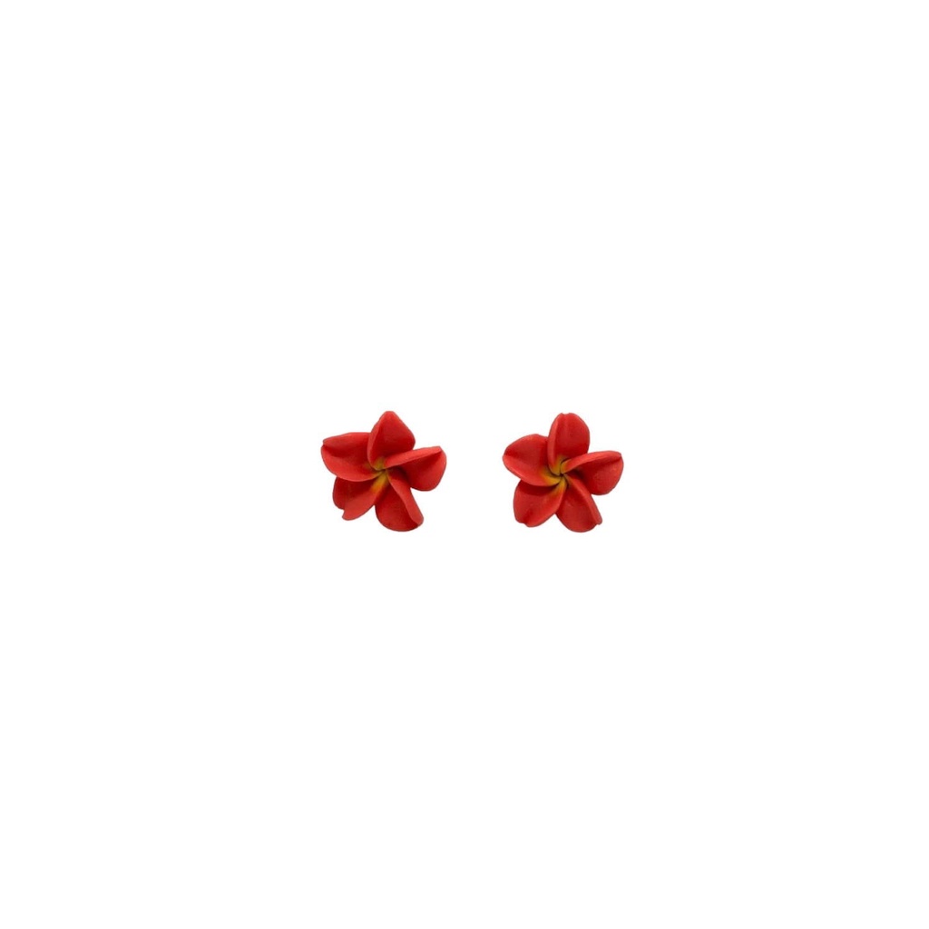 Fimo Plumeria Flower Earring 海島風 雞蛋花耳環 (軟陶) 夏威夷進口 全新
