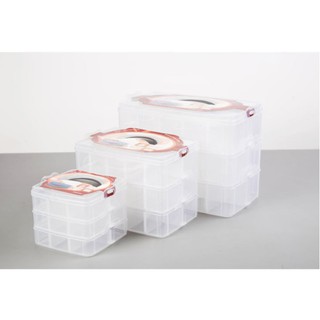 Q{台灣出貨A1}~可拆可疊式 特大號三層收納盒 紙膠帶透明收納盒 玩具收納箱