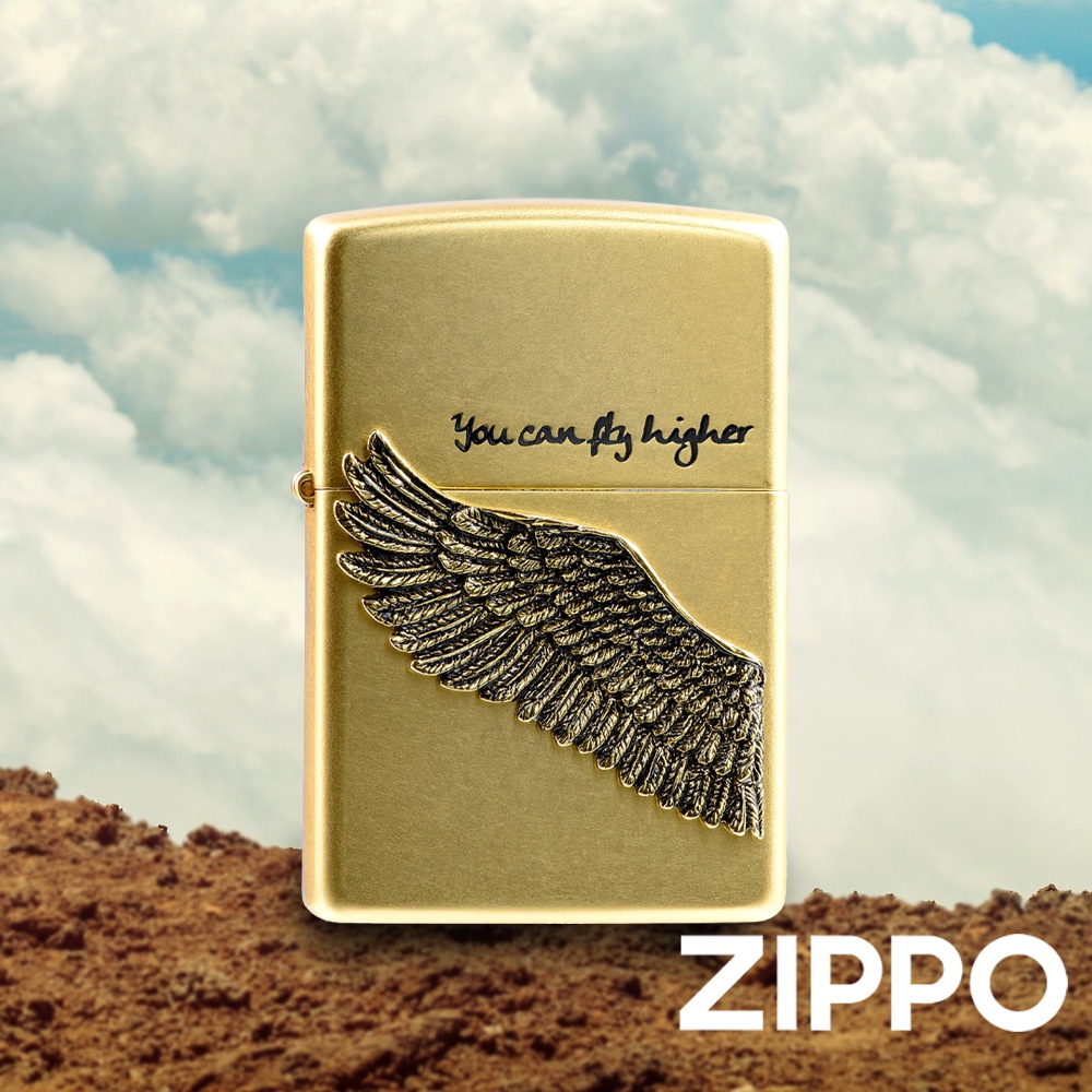 ZIPPO 飛越之翼(古金)防風打火機 韓國設計 官方正版 現貨 限量 禮物 送禮 客製化 終身保固 ZA-1-2D