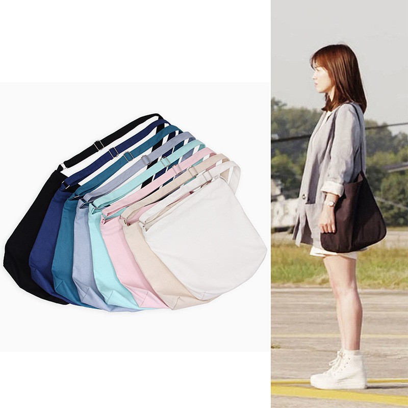【Bfuming】韓系 素色 文青 帆布包 斜挎帆布袋 布包 補習包 逛街包