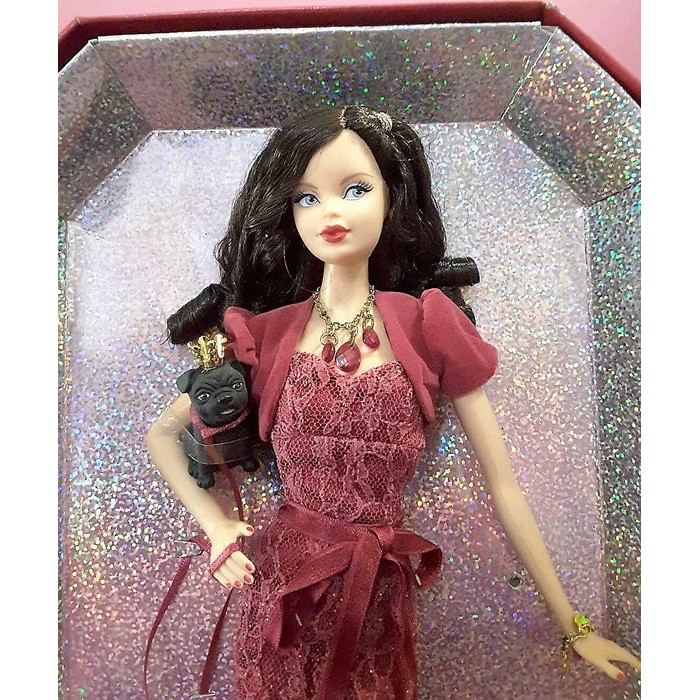 【Mika】粉標收藏型芭比娃娃 生日石七月紅寶石（飾品氧化，請不介意再下標，盒損）Barbie
