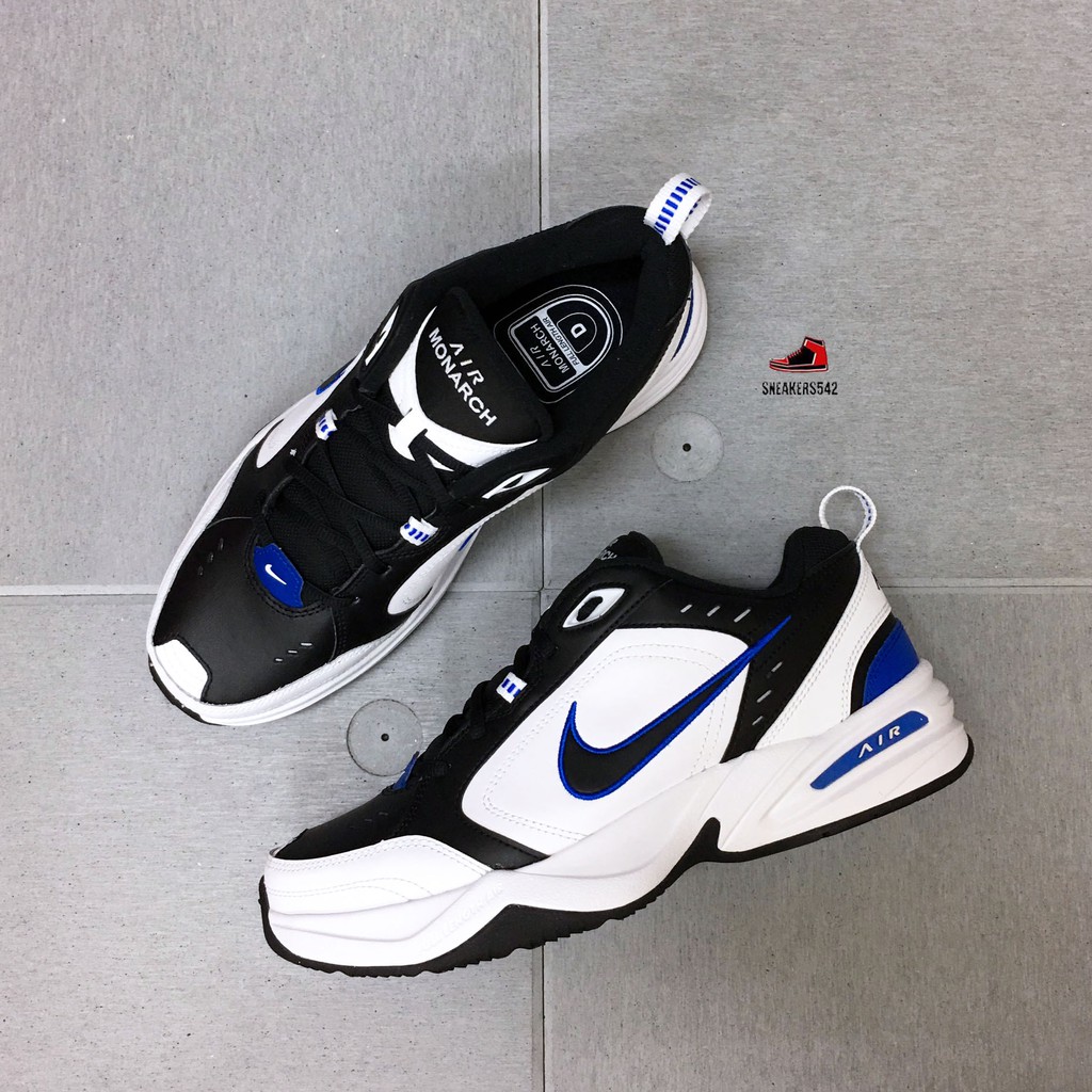 NIKE Air Monarch IV 運動 厚底老爹鞋 男女 黑白藍 415445002 Sneakers542