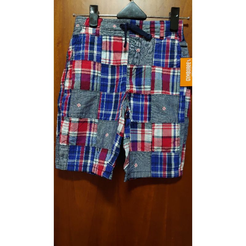 Gymboree藍紅白格紋短褲，尺寸7
