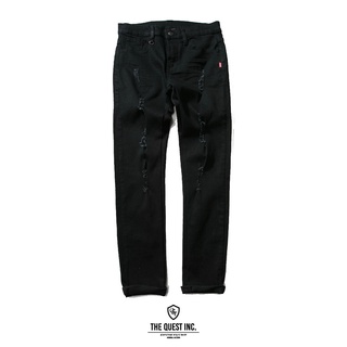 【QUEST】現貨 QUEST SAVAGE SLIM JEANS III 黑色 彈性 破壞褲 牛仔褲 長褲