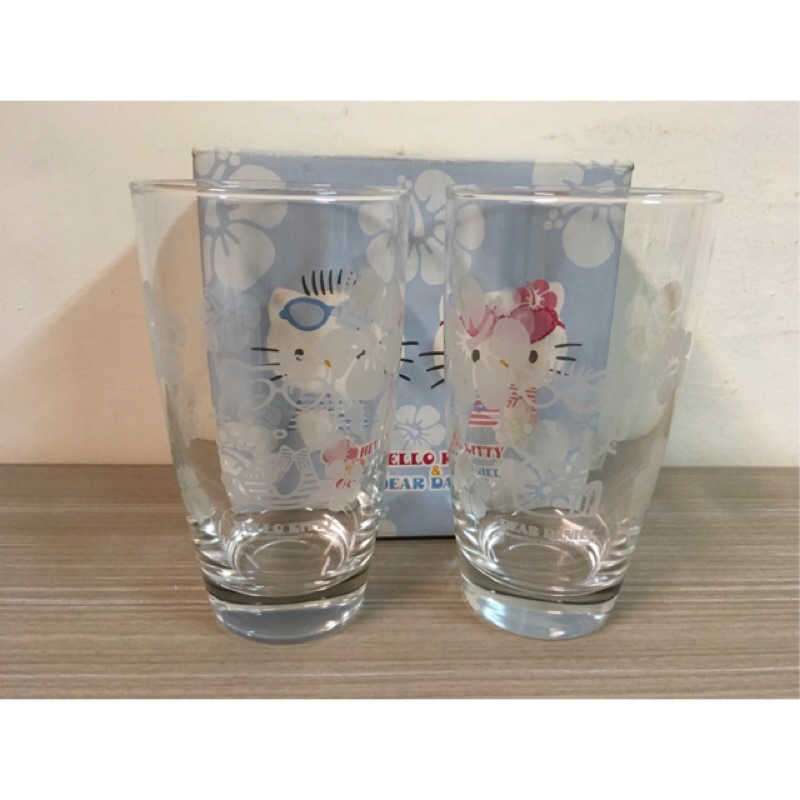 三麗鷗 凱蒂貓 Sanrio kitty 玻璃杯 對杯 水杯 杯子