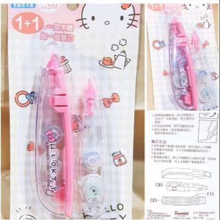 牛牛ㄉ媽*臺灣正版授權商品 ㊣Hello Kitty修正帶 凱蒂貓立可帶 附替芯卡裝 簡約透明款