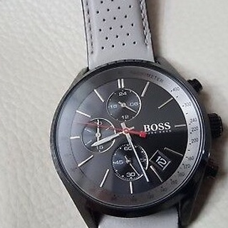 Hugo Boss 德式競速計時腕錶-西裝正式＿黑面X灰帶＿新款_實體門市（預購款)