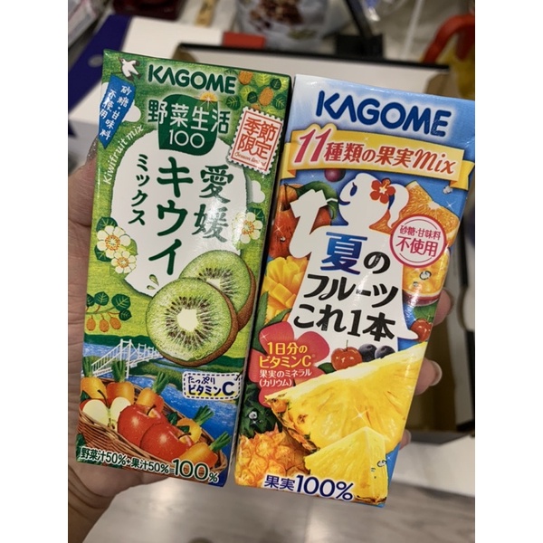 日本空運到貨 KAGOME 野菜生活 季節限定 愛媛奇異果綜合果汁 夏季限定 夏之水果綜合100%果汁195~200ml