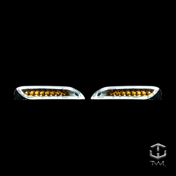 台灣之光 全新PORSCHE 997.2 Carrera 911 小改款類991樣式LED光條光柱晶鑽前保桿燈小燈組