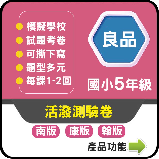 55折 110上 良品國小5年級試卷 活潑測驗卷 康軒 南一 翰林 蝦皮購物