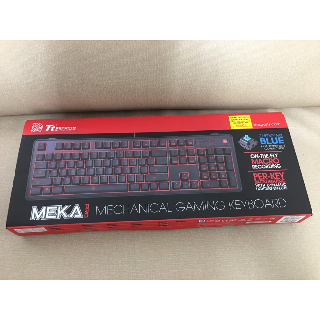 曜越 拓荒者 MEKA PRO CHERRY 電競機械式鍵盤 青軸 中文 紅背光