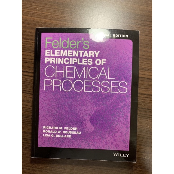 felder's elementary principles of chemical processes