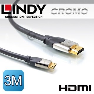 LINDY 林帝 CROMO 鉻系列 A公對C公 HDMI 2.0 連接線 3m (41438)