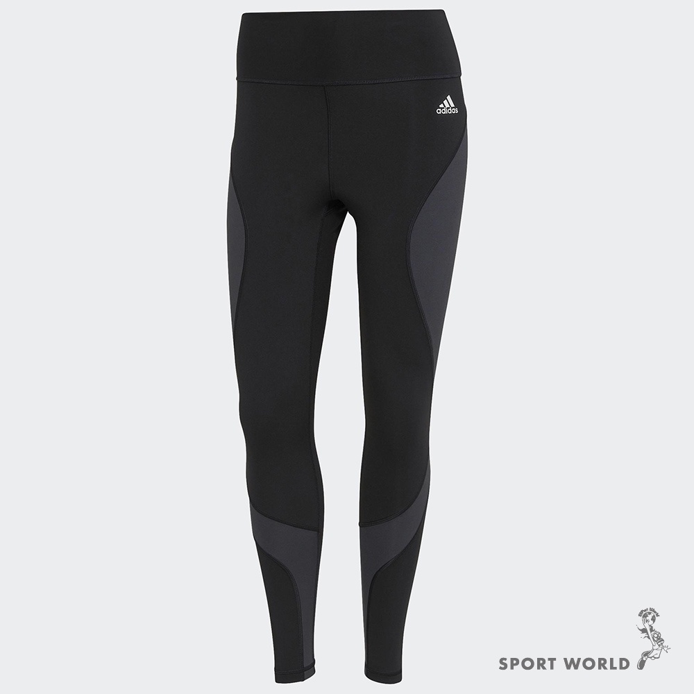 Adidas 女 緊身褲 訓練 健身 九分 高腰 吸濕排汗 撞色 黑 HC8931