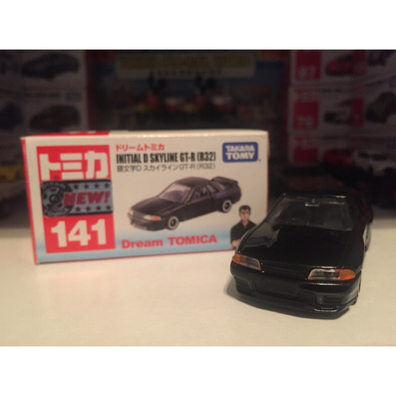 多美小汽車 夢幻 Dream TOMICA NO.141 頭文字D INITIAL D GT-R R32 新車貼 盒損