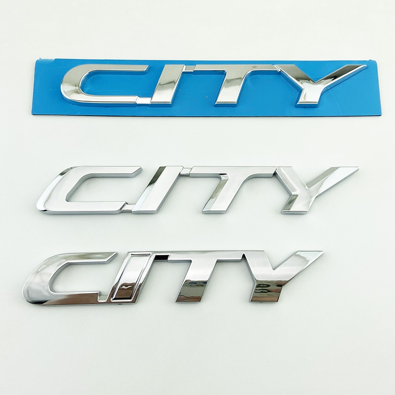 City Honda Letter logo 後徽汽車背貼後備箱徽章汽車裝飾銀色英文模型標誌 2006 2014 201