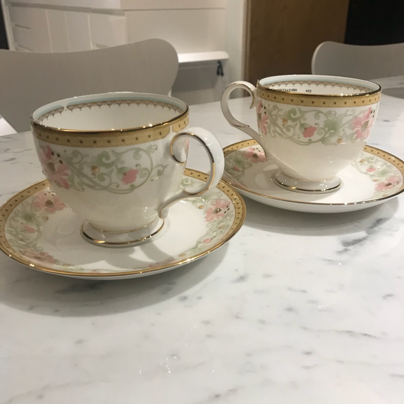 NORITAKE 日本皇室瓷器 古典 咖啡杯 茶杯 茶具 對杯組 禮盒 骨瓷對杯組