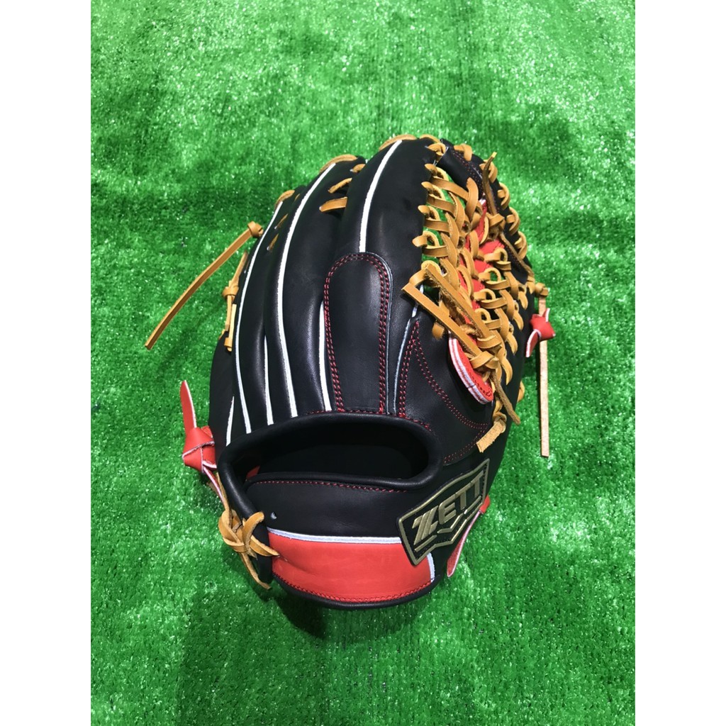 ZETT SPECIAL ORDER 訂製款棒壘球手套外野特價源田配色款13吋黑紅配色