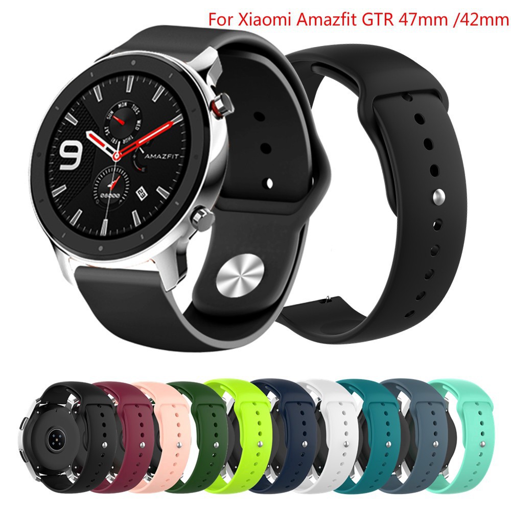 華米Amazfit Gtr 47mm / 42mm 錶帶 軟矽膠錶帶 錶帶華米 GTR智能手錶錶帶  硅膠替換錶帶