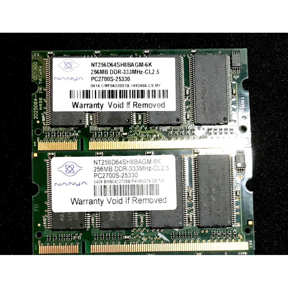 Nanya 256M DDR333 RAM 筆電 工業伺服器 通用記憶體 終保
