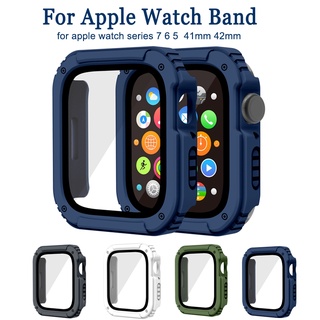【現貨】方形邊框 蘋果錶殼+螢幕保護膜防潑水 一體式保護殼apple watch7/6/5/4/3/2 44 45 41