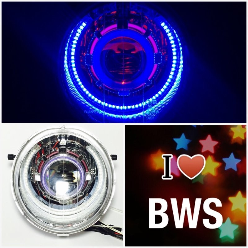 7號工廠 BWS 魚眼 大燈 全配 藍紫 多層次 LED E46 大U 非 LED BWSR

