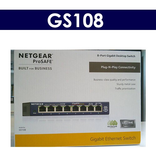 【全新5年保固/含稅開發票】 NETGEAR GS108 8埠 金屬接頭集線交換器