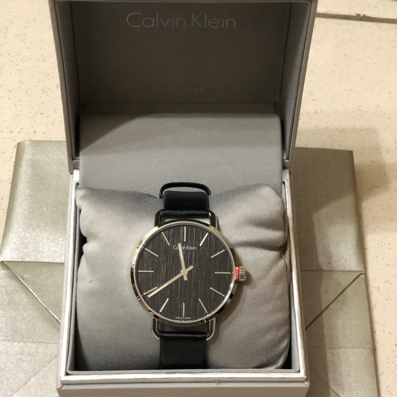 轉賣Calvin Klein 全新男錶CK Even 超然系列十字線手錶-黑/42mm K7B211CZ