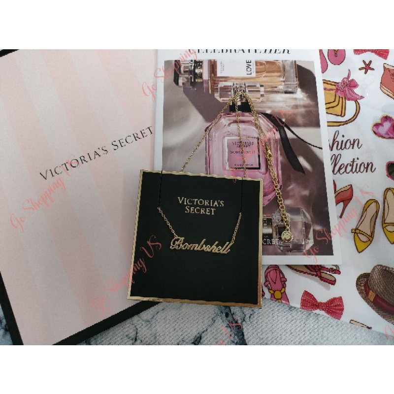 【在台現貨】Victoria's Secret Bombshell字樣金色項鍊