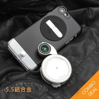 ztylus 四合一 iPhone 6S 6SPlus 鋁合金/ 黑色背蓋 外接鏡頭轉盤手機殼套組