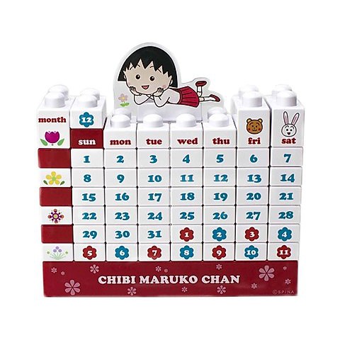 【台日文具】日本正版 CHIBI MARUKO CHAN 櫻桃小丸子 卡通積木桌上月曆 日本製 已停產