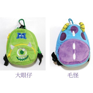迪士尼正版 怪獸大學 絨布 掛鉤式揹包造型 零錢包 化妝包 收納包 萬用包 小包 毛怪 大眼仔 ALL.MY GOD