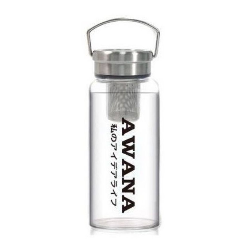 AWANA寬口濾網手提鋼蓋玻璃瓶1000ml 冷泡茶瓶 廣口玻璃罐 GL-1000