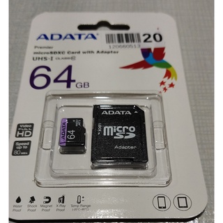 ADATA 威剛 Premier microSDXC UHS-I U1 64G記憶卡(附轉卡)