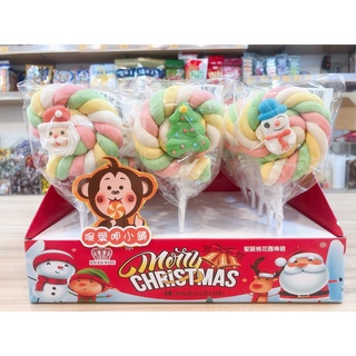 『喉愛呷小舖』聖誕棉花圈棒糖#780g/盒(12支)#三種造型:聖誕老人、聖誕樹、雪人#聖誕節#棒棒糖#小朋友的最愛~