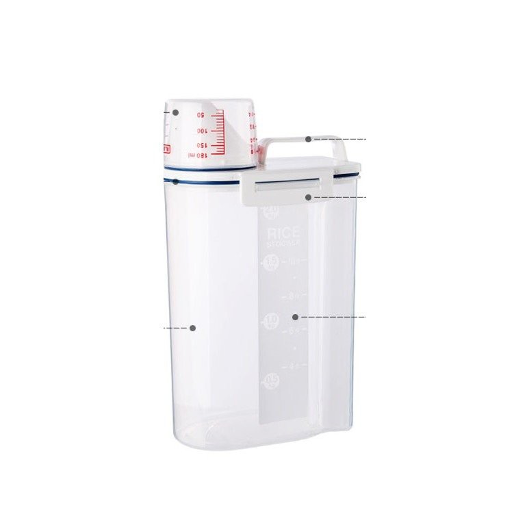 【防潮防蟲儲存罐】2KG米桶 冰箱 手提有蓋帶量杯儲存罐 五穀雜糧 黃豆 保存 手提塑膠桶 手提收納箱