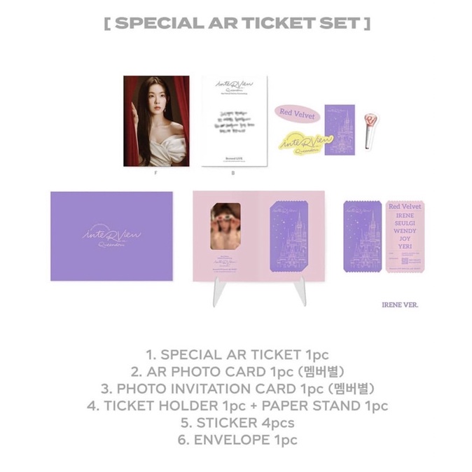 Red Velvet Irene Special AR Ticket Set