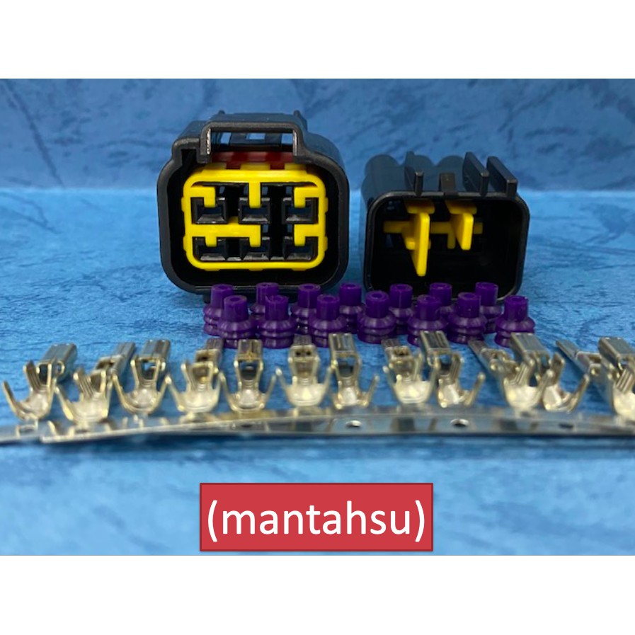 (mantahsu)6P Yamaha 競戰/勁戰 /ECU 改裝電腦用 090型6孔防水公母端連接器+公母端端子