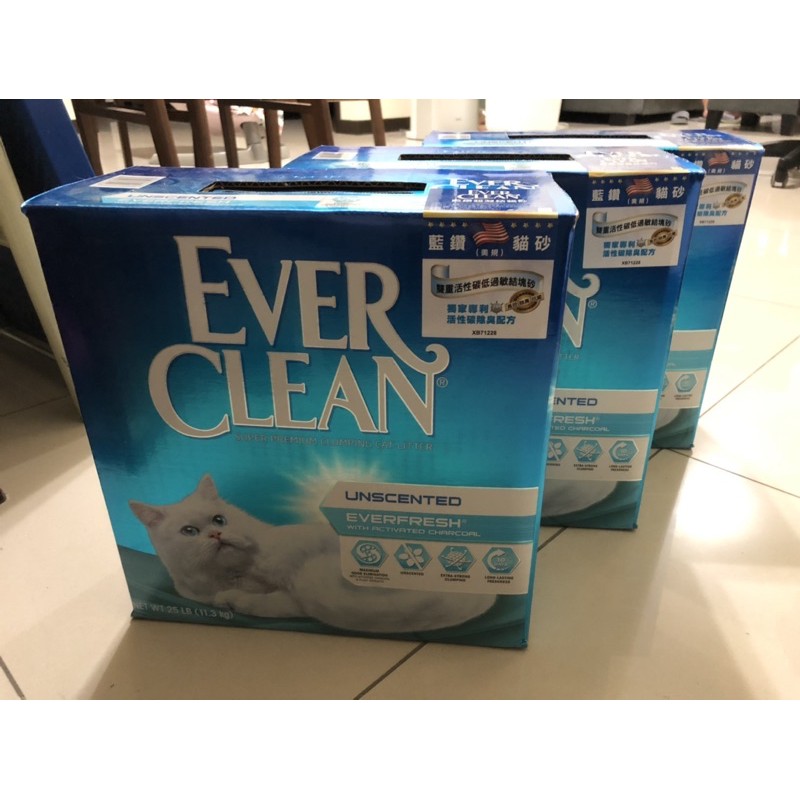 （現貨）美國 EverClean 三盒 含運 藍鑽 貓砂25LB/11.3kg 藍標