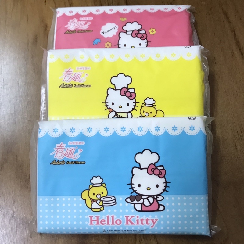 《早期收藏》春風面紙～Hello Kitty三入組