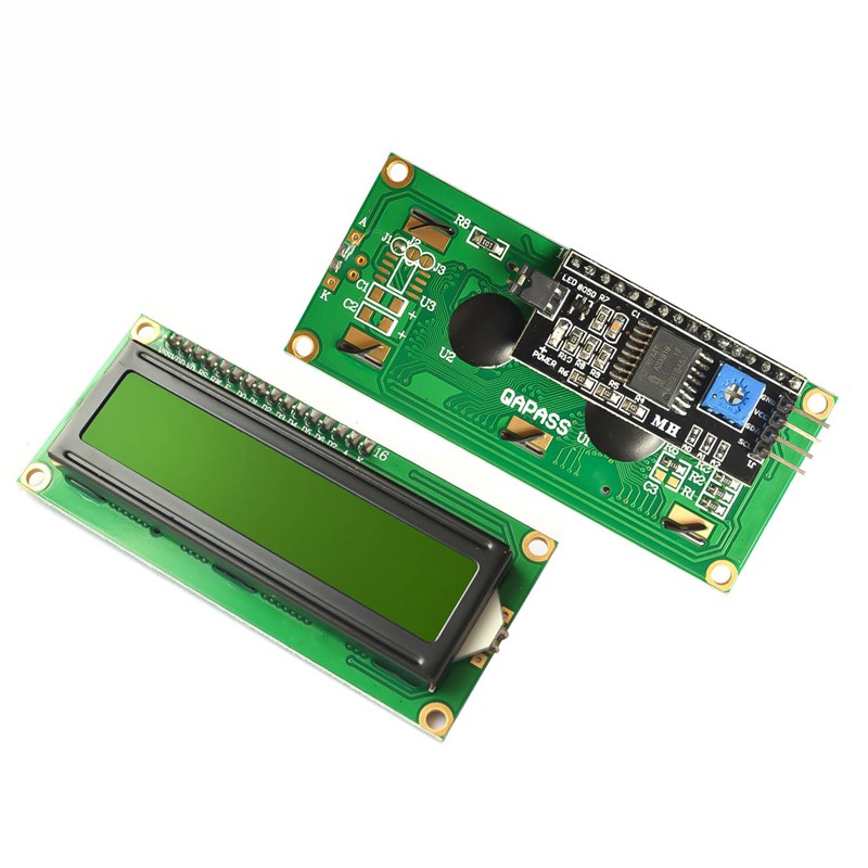 【鈺瀚網舖】《黃綠底黑字》IIC/I2C 1602/16x2 背光液晶模組已焊轉接/LCM/LCD Arduin