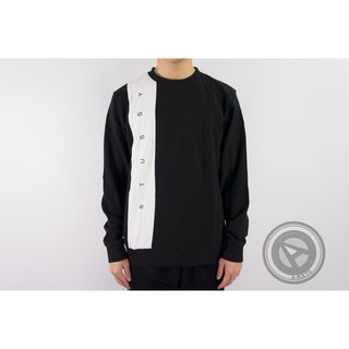 【A-KAY0】STUSSY PANELED CREW NECK 內裡刷毛 大學T 黑白【118207BLAC】